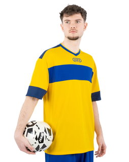 JAKO Sport-Tshirt Club 92 Trikot (V-Ausschnitt, Retro-Charme, Oversize-Schnitt) kurzarm gelb/blau Herren