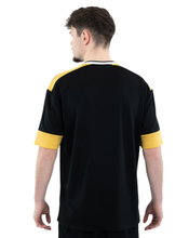 JAKO Sport T-shirt Club 92 Jersey (V-neck, Retro Charm, Oversized Cut) short-sleeved black/white/yellow men's