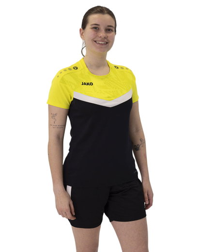 JAKO Sport-Shirt Iconic (Polyester-Micro-Mesh) schwarz/gelb Damen