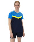 JAKO Sport-Shirt Iconic (Polyester-Micro-Mesh) marineblau/hellblau/gelb Damen