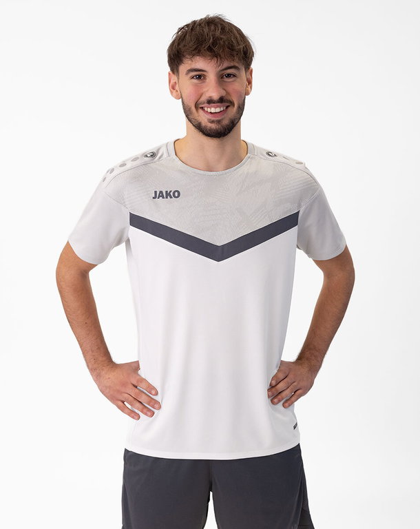 JAKO Sport-Tshirt Iconic (Polyester-Micro-Mesh) weiss/grau Herren
