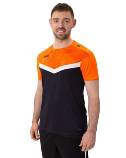 JAKO Koszulka sportowa Iconic (Mikrosiatka poliestrowa) czarna/neonpomarańczowa męska