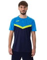 JAKO Sport-Tshirt Iconic (Polyester-Micro-Mesh) marineblau/hellblau/gelb Herren