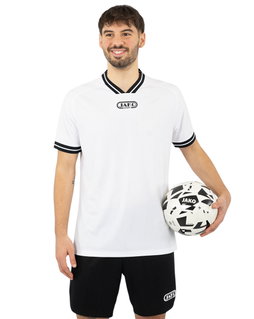 JAKO Sport-Tshirt Retro Trikot (V-Ausschnitt, atmungsaktiv) kurzarm weiss/schwarz Herren