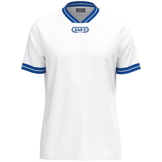 JAKO Sport T-shirt Retro Jersey (V-neck, breathable) short-sleeved white/royal blue men's