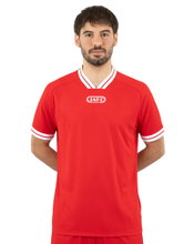 JAKO Sport T-shirt Retro Jersey (V-neck, breathable) short-sleeved red/white men's