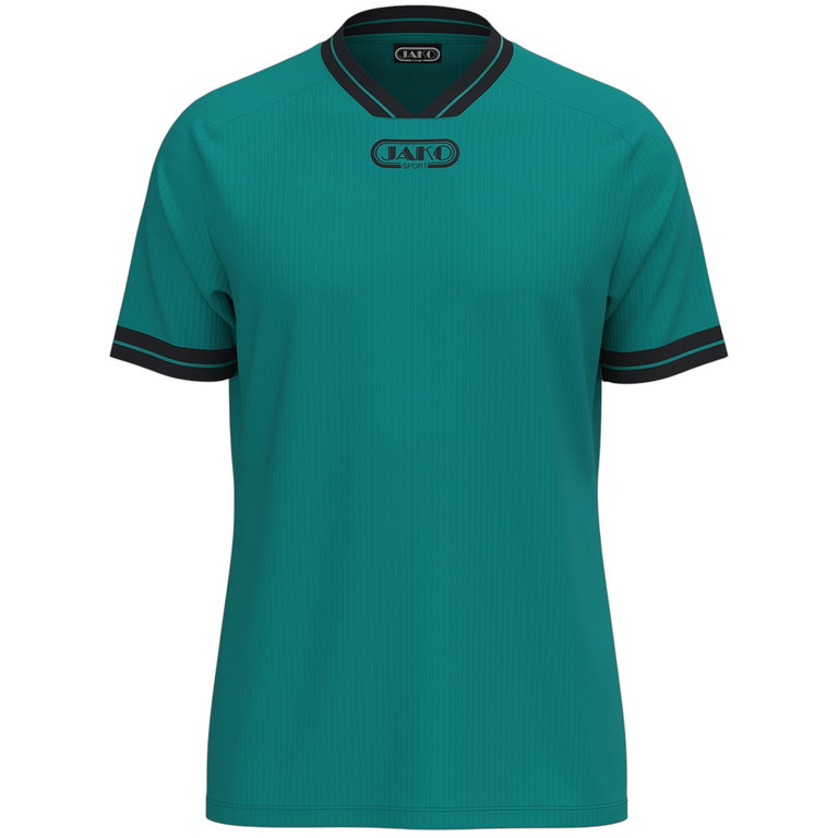 JAKO Sport-Tshirt Retro Trikot (V-Ausschnitt, atmungsaktiv) kurzarm türkisblau Herren