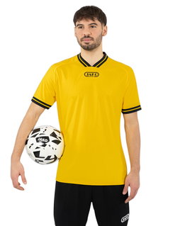 JAKO Sport-Tshirt Retro Trikot (V-Ausschnitt, atmungsaktiv) kurzarm gelb/schwarz Herren