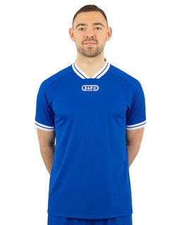 JAKO Sport T-shirt Retro Jersey (V-neck, breathable) short-sleeved royal blue/white men's