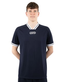 JAKO Sport-Tshirt Retro Trikot (V-Ausschnitt, atmungsaktiv) kurzarm marineblau/weiss Herren