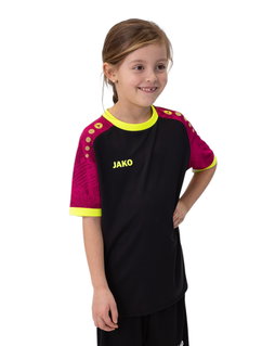 JAKO Sport-Tshirt Trikot Iconic (Polyester-Interlock) schwarz/pink/gelb Kinder