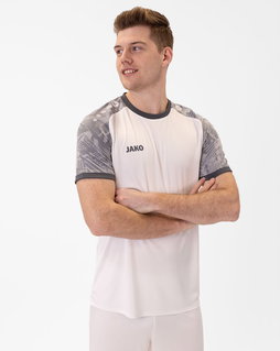JAKO Sport-Tshirt Trikot Iconic (Polyester-Interlock) weiss/hellgrau/anthrazitgrau Herren