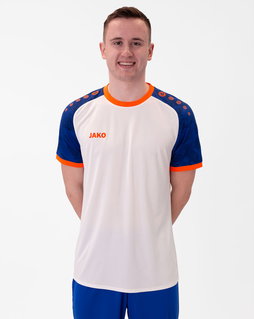 JAKO Sport-Tshirt Trikot Iconic (Polyester-Interlock) weiss/royalblau/orange Herren