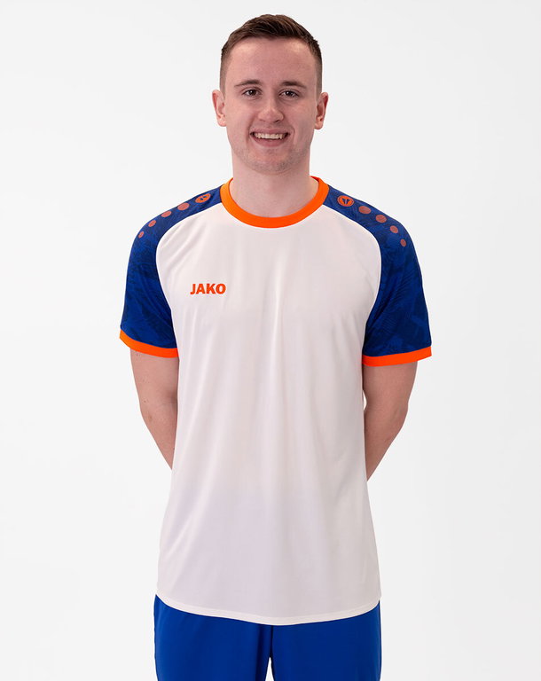 JAKO Koszulka sportowa Trikot Iconic (Poliester-Interlock) biały/niebieski/pomarańczowy męski