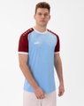 JAKO Sport-Tshirt Trikot Iconic (Polyester-Interlock) hellblau/weinrot Herren