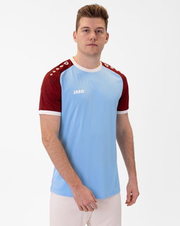 JAKO Sport-Tshirt Trikot Iconic (Polyester-Interlock) hellblau/weinrot Herren