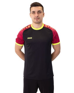 JAKO Sportowa koszulka T-shirt Trikot Iconic (poliestr-Interlock) czarna/różowa/żółta męska