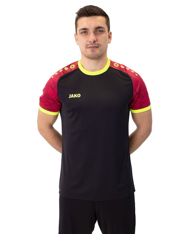 JAKO Sport-Tshirt Trikot Iconic (Polyester-Interlock) schwarz/pink/gelb Herren
