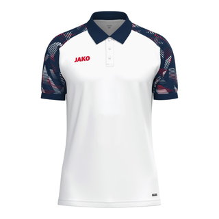 JAKO Sport-Polo Sonic (lekki, oddychający) biały/marynarski niebieski/czerwony męski