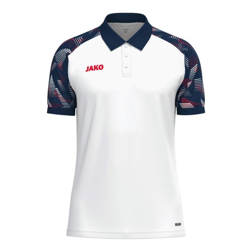JAKO Sport-Polo Sonic (lekki, oddychający) biały/marynarski niebieski/czerwony chłopcy