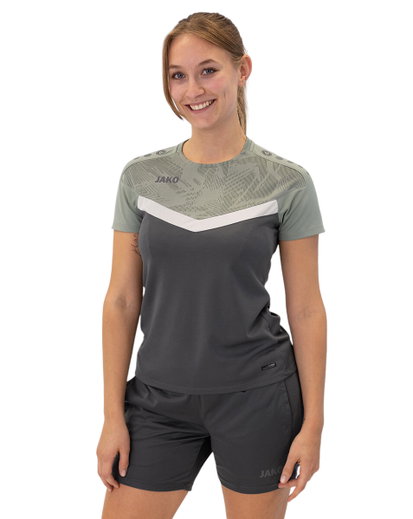 JAKO Sport-Shirt Iconic (Polyester-Micro-Mesh) anthrazitgrau/mintgrün Damen