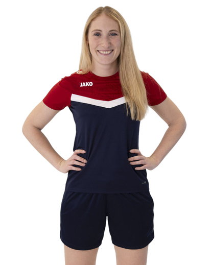 JAKO Sport-Shirt Iconic (Polyester-Micro-Mesh) marineblau/rot Damen