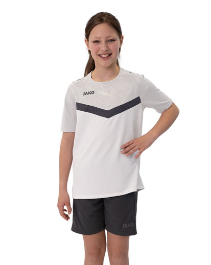 JAKO Sport T-shirt Iconic (Polyester Micro Mesh) white/light grey/charcoal grey children