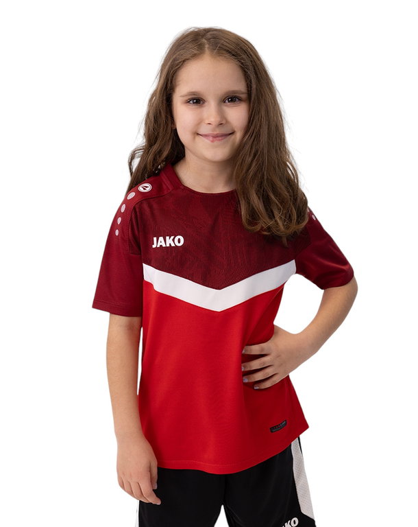 JAKO Sport-Tshirt Iconic (Polyester-Micro-Mesh) rot/weinrot Kinder