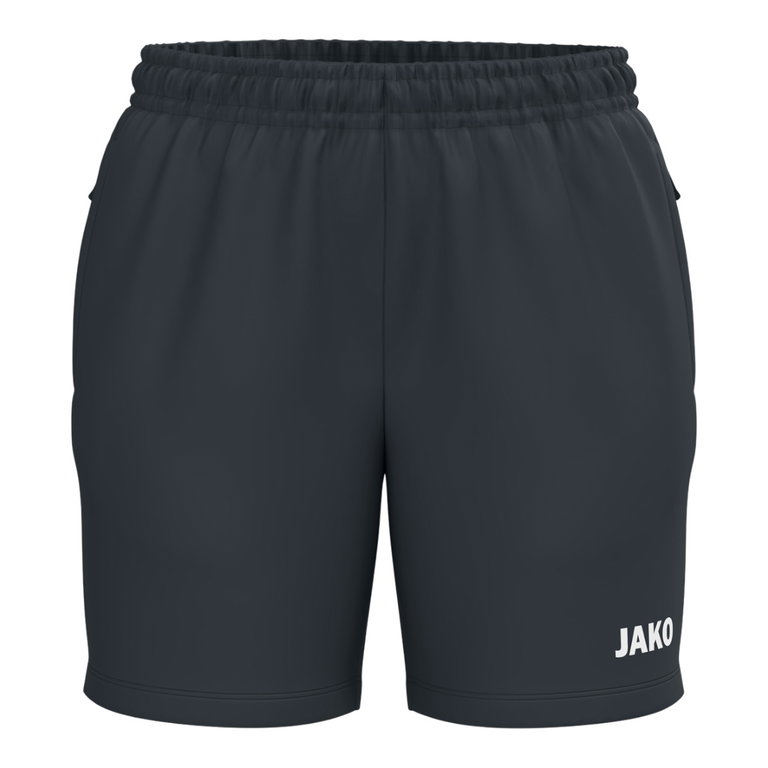 JAKO Sporthose (Webshort) One (Seitentaschen mit Reißverschluss) kurz anthrazitgrau Damen