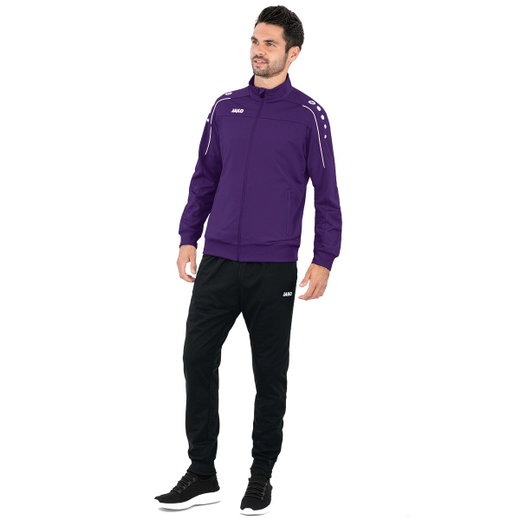 JAKO Trainingsanzug Polyester Classico (Jacke und Hose, 100% Polyester) lila/schwarz Herren