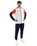 JAKO Trainingsanzug Polyester Dynamic (Jacke und Hose, sportiver Schnitt) weiss/coralrot/marineblau Herren