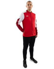 JAKO Training Suit Polyester Dynamic (Jacket and Trousers, sporty cut) red/white/dark red Men's