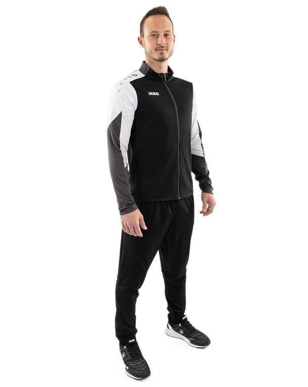 JAKO dres poliesterowy Dynamic (kurtka i spodnie, sportowy krój) czarny/biały/antracytowy męski
