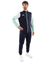 JAKO Training Suit Polyester Dynamic (Jacket and Trousers, sporty cut) navy blue/white/mint green men's