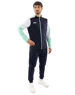 JAKO Training Suit Polyester Dynamic (Jacket and Trousers, sporty cut) navy blue/white/mint green men's