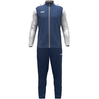 JAKO Polyester Dynamic Tracksuit (Jacket and Trousers, sporty cut) midnight blue/white/light grey Children