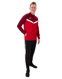 JAKO Trainingsanzug Polyester Iconic (Jacke und Hose, sportiver Schnitt) rot/weinrot Herren
