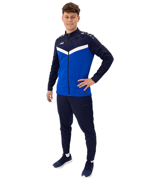 JAKO Trainingsanzug Polyester Iconic (Jacke und Hose, sportiver Schnitt) royalblau/marineblau Herren