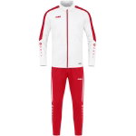 JAKO Training Suit Polyester Power (Jacket and Trousers) White/Red Men
