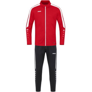 JAKO Trainingsanzug Polyester Power (Jacke und Hose) rot/schwarz Herren