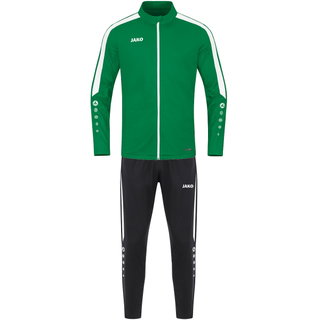 JAKO Trainingsanzug Polyester Power (Jacke und Hose) grün/schwarz Herren
