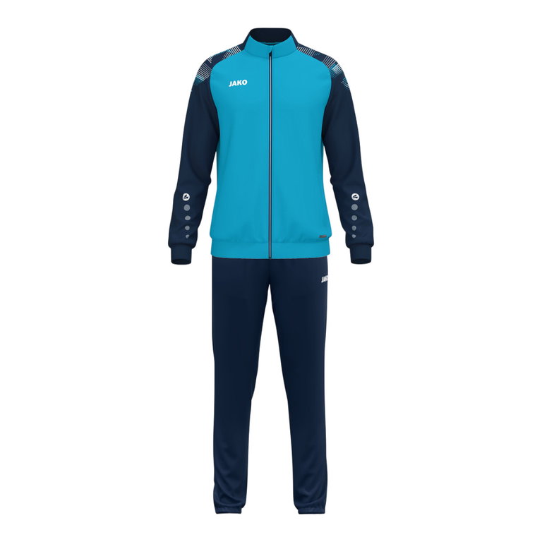 JAKO Tracksuit (Polyester Suit) Sonic - 100% recycled Polyester - aquablue/navy blue Boys