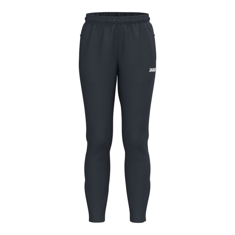 JAKO Trainingshose One (Seitentaschen mit Reißverschluss) lang anthrazitgrau Damen
