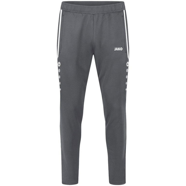 JAKO Trainingshose Pant Allround (Polyester-Terry, hoher Tragekomfort) lang anthrazitgrau Kinder