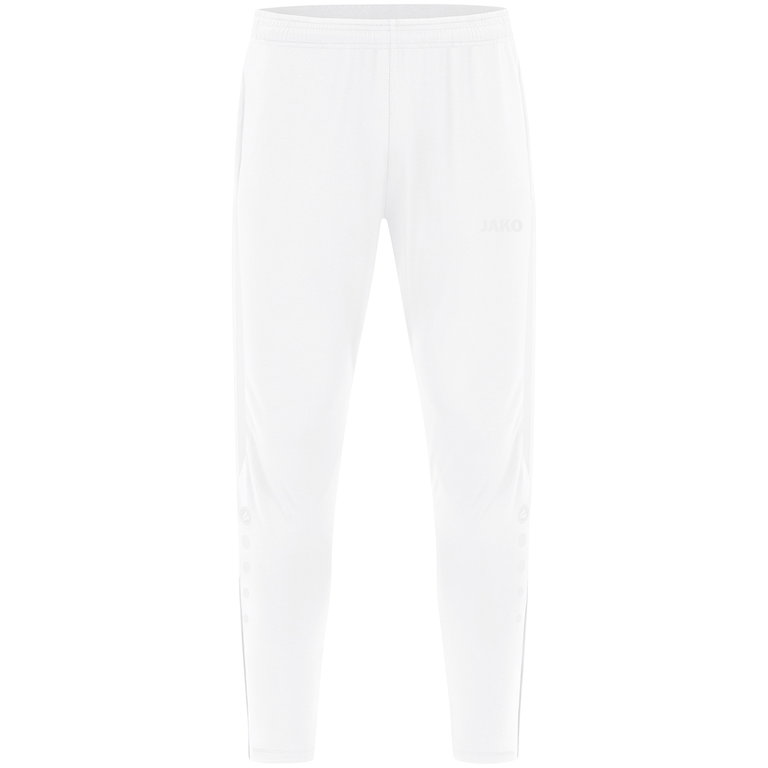 JAKO Trainingshose Power (Stretch-Knit-Polyester, Seitentaschen mit Reißverschluss) lang weiss Kinder