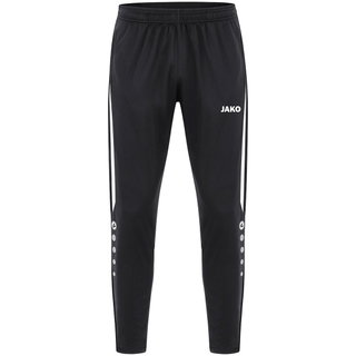 JAKO Trainingshose (Polyesterhose) Power (elastisch, Seitentaschen mit Reißverschluss) lang schwarz/weiss Kinder