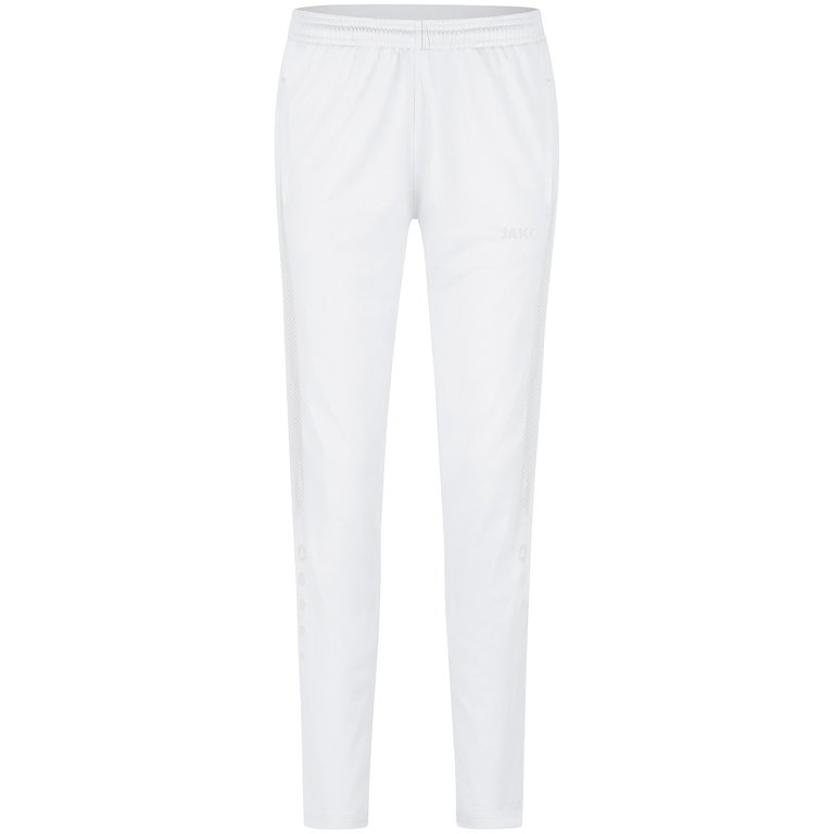 JAKO Trainingshose (Polyesterhose) Power (elastisch, Seitentaschen mit Reißverschluss) lang weiss Damen