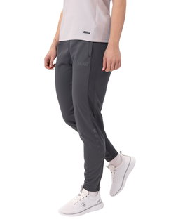 JAKO Trainingshose (Polyesterhose) Power (elastisch, Seitentaschen mit Reißverschluss) lang anthrazitgrau Damen