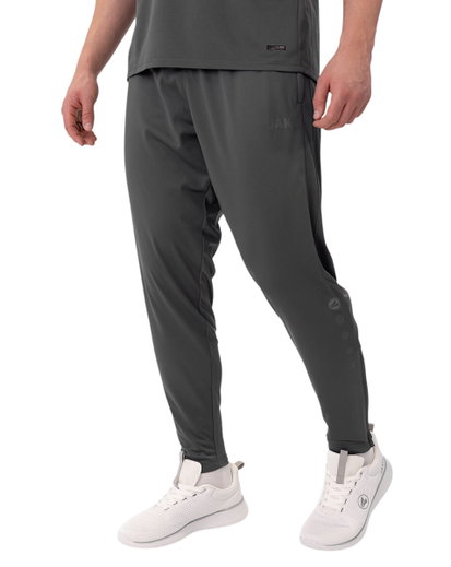 JAKO Trainingshose (Polyesterhose) Power (elastisch, Seitentaschen mit Reißverschluss) lang anthrazitgrau Herren
