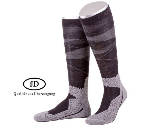 JD Kniestrümpfe All Season ThermoCool Reitstrumpf (Argyle-Muster) anthrazitgrau Herren - 1 Paar